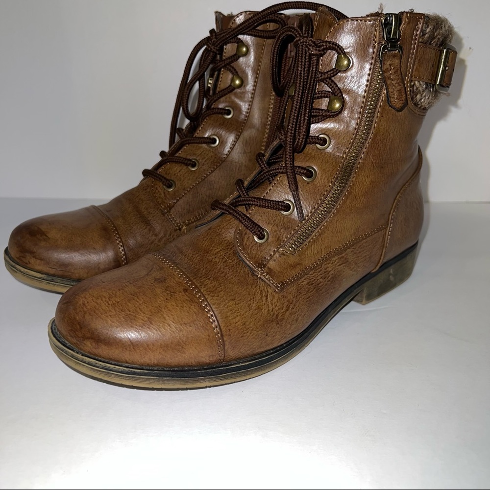 Kohls Brand Booties Sz 10 Med Double Zippers Inside Working Zipper